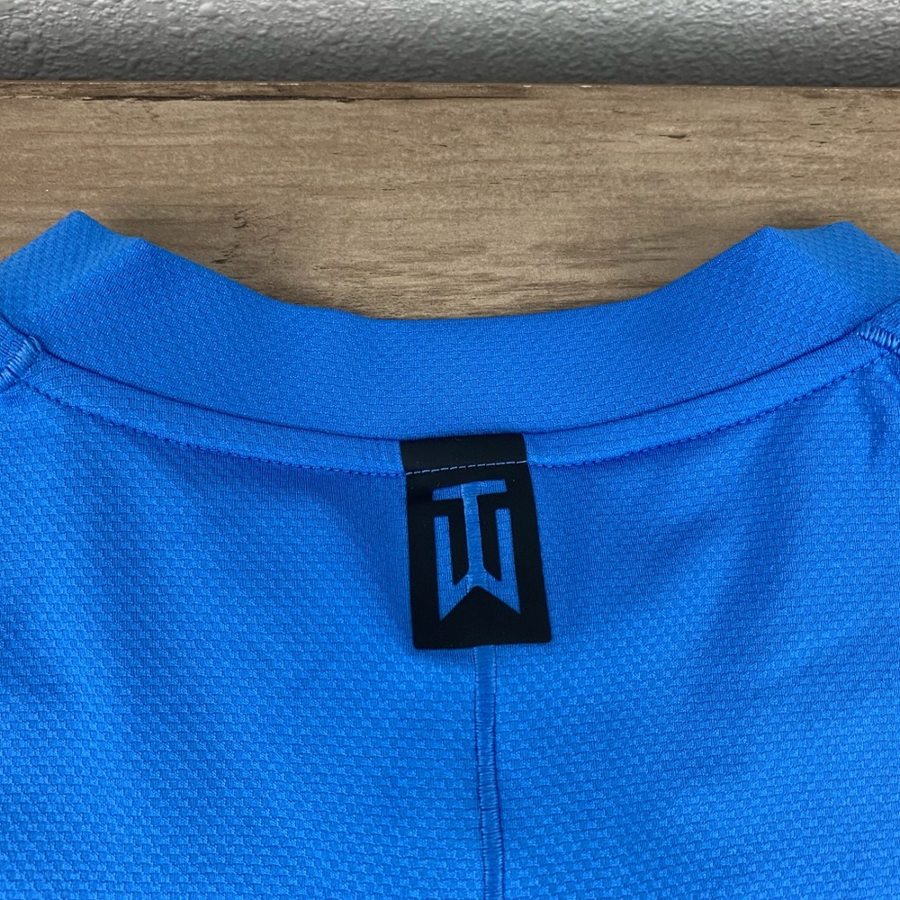New Nike TW DRI-FIT Golf Polo Blue Tiger Woods Mens Medium M